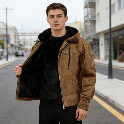 🔥 Tijdelijke Aanbieding 🧥 Warme Werkjas voor Heren met Capuchon ✨ windbestendig comfort, praktische bescherming & ideaal voor buitenwerk