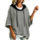 🔥 Tijdelijke Aanbieding 👕 Dames Gestreepte Hoodie met 3/4 Mouwen – Losse Pasvorm & Ultiem Comfort ✨