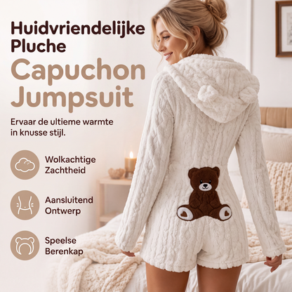 🔥 Nieuw & Trendy 🧸 Dames Pluchen Jumpsuit met Capuchon & Lange Mouwen ✨ ultrazacht comfort, warme pasvorm & perfecte relaxlook