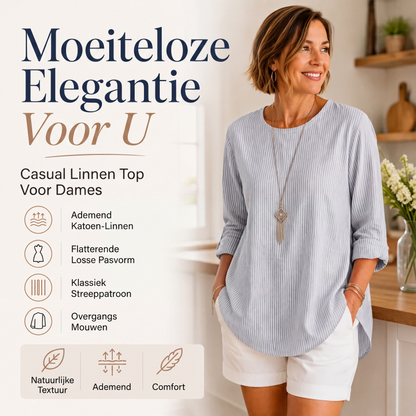 ✨ Nieuw Binnen 👕 Casual Gestreept Dames Shirt met Lange Mouwen 💕 tijdloos design, comfortabele pasvorm & makkelijk te combineren