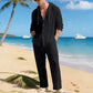 🌊 Nieuw Binnen 👕 Heren Linnen Strandoutfit Set – Ademend, Lichtgewicht & Perfect voor Zomerse Relaxte Looks ☀️