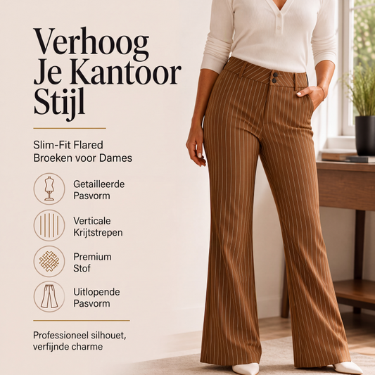 ✨ Nieuw & Trendy 👖 Dames Gestreepte Wijde Pantalon – Elegante Strepen, Comfortabele Pasvorm & Langere Beenlook 🌸
