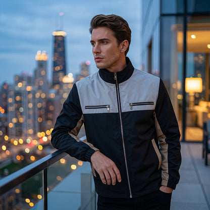 🔥 Bestseller – Nu Extra Voordelig 🧥 Heren Jack met Opstaande Kraag & Kleurblokdesign – Unieke Look, Moderne Stijl & Comfortabele Pasvorm ✨