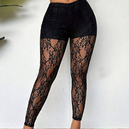 🔥 Exclusieve Deal ✨ Dames Kant Mesh Broek met Doorschijnend Design – Verfijnde Look, Elegante Details & Trendy Pasvorm 💎