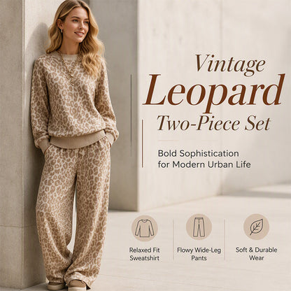 🔥 Nieuwe Collectie ✨ Dames Luipaardprint Sweater & Wijde Pijpen Broek Set – Uniek Design, Trendy Look & Comfortabele Pasvorm 🐆