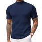 🔥 Nieuw & Trendy ✨ Heren Slim Fit T-shirt met Hoge Kraag 👕 moderne look, comfortabele pasvorm & stijlvolle uitstraling