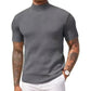 🔥 Nieuw & Trendy ✨ Heren Slim Fit T-shirt met Hoge Kraag 👕 moderne look, comfortabele pasvorm & stijlvolle uitstraling