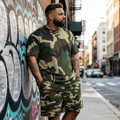 🏆 Bestseller ✨ Heren Camouflage Set 👕 Korte Broek & T-shirt | Comfortabele Casual Look