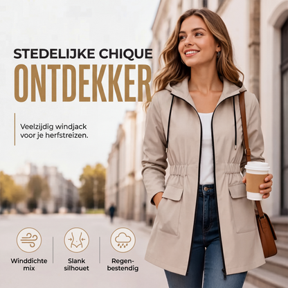 🚨 Laatste Kans ✨ Dames Waterdichte Regenjas met Capuchon – Droog & Comfortabel bij Elk Weertype ☔