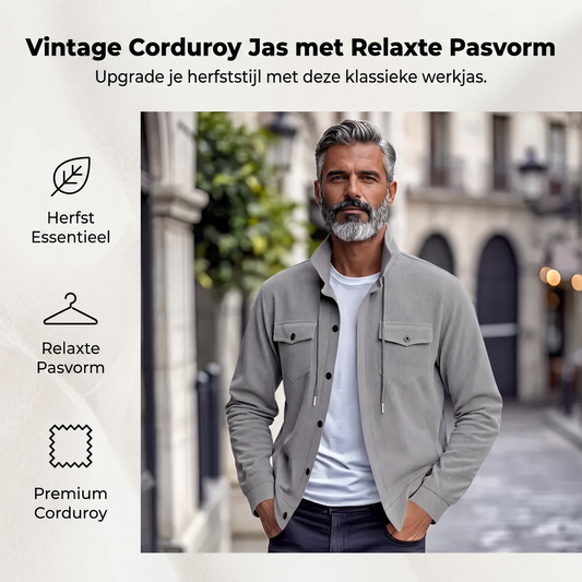 💎 Bestseller ✨ Heren Vintage Corduroy Jack – Tijdloze Stijl & Comfortabele Casual Pasvorm 🤎