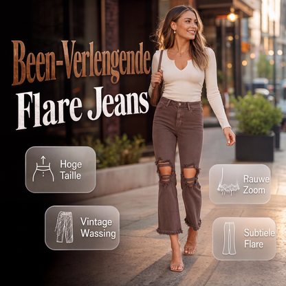 🔥 50% KORTING ✨ Dames Flared Jeans – Optisch Langere Benen & Elegante Slim Fit Pasvorm 👖