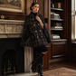 🔥 Nieuw & Trendy ✨ Dames Vintage Geruite Capejas – Klassieke Ruitprint & Elegante Losse Pasvorm 🤎