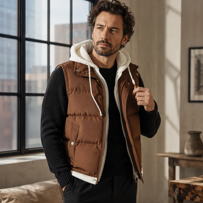 🔥 50% KORTING ✨ Gewatteerde Winterbodywarmer met Capuchon 🧥 Unisex Warm, Licht & Perfect als Laagje