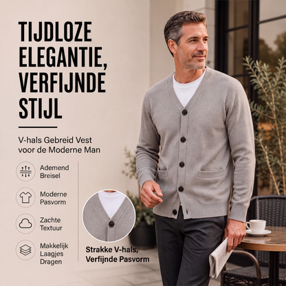 🏆 Bestseller ✨ Heren Gebreid V-Hals Vest 🧶 Klassieke Stijl, Zacht & Comfortabel voor Elke Dag