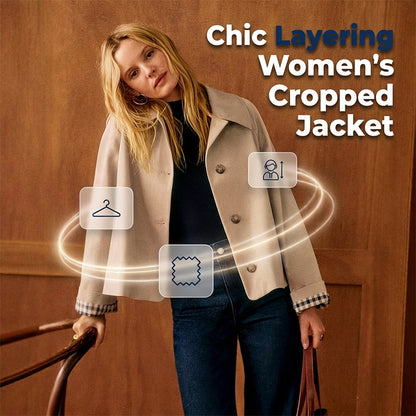 💎 Exclusieve Deal ✨ Dames Cropped Jack met Enkele Rij Knopen 🧥 Trendy Pasvorm, Elegante Look & Makkelijk te Stylen