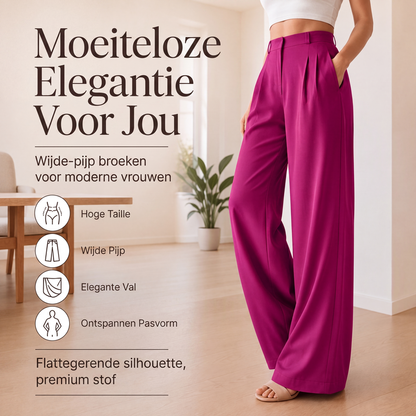 ✨ Nieuwe Collectie 🌸 Dames High Waist Wijde Pijpen Pantalon 👖 Elegante Pasvorm, Comfortabel & Verlengend Effect