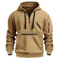 🔥 Tijdelijke Aanbieding ✨ Warme Heren Utility Hoodie met Kwartrits 🧥 Zachte Warmte, Praktische Details & Comfortabele Pasvorm