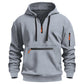 🔥 Tijdelijke Aanbieding ✨ Warme Heren Utility Hoodie met Kwartrits 🧥 Zachte Warmte, Praktische Details & Comfortabele Pasvorm