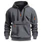 🔥 Tijdelijke Aanbieding ✨ Warme Heren Utility Hoodie met Kwartrits 🧥 Zachte Warmte, Praktische Details & Comfortabele Pasvorm