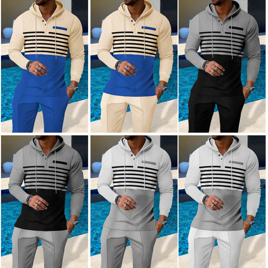 🔥 50% Korting ✨ Heren Trainingspak met Kleurvlakken & Capuchon 🧥 Sportieve Uitstraling, Comfortabele Pasvorm & Trendy Design