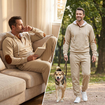 🔥 Tijdelijke Aanbieding ✨ Heren Vrijetijdspak met Capuchon 👕👖 Comfortabele Pasvorm, Sportieve Look & Dagelijks Draagcomfort