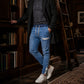 🔥 Tijdelijke Aanbieding ✨ Heren Slim Fit Denim Joggingbroek 👖 Elastische Tailleband, Jeanslook & Ultiem Comfort