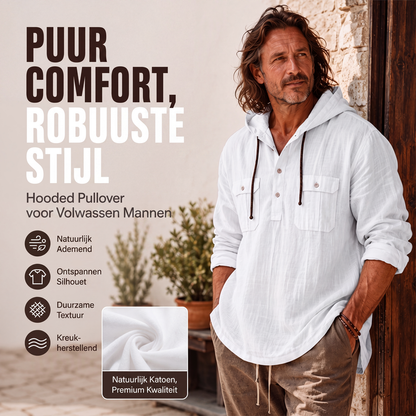 🔥 Tijdelijke Aanbieding ✨ Heren Casual Overhemd met Capuchon & Lange Mouwen 👔 Moderne Look, Comfortabele Pasvorm & Unieke Stijl
