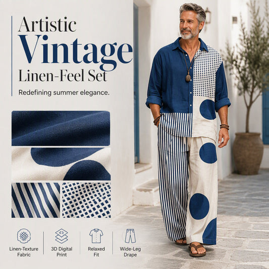 🚀 Nieuwe Favoriet ✨ Retro 2-Delige Set voor Heren 👕👖 Losse Pasvorm, Comfortabele Stijl & Tijdloze Casual Look