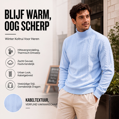 🧶 Premium Look ✨ Heren Coltrui met Kabelpatroon 👔 Warme Comfort, Klassieke Stijl & Elegante Winteruitstraling