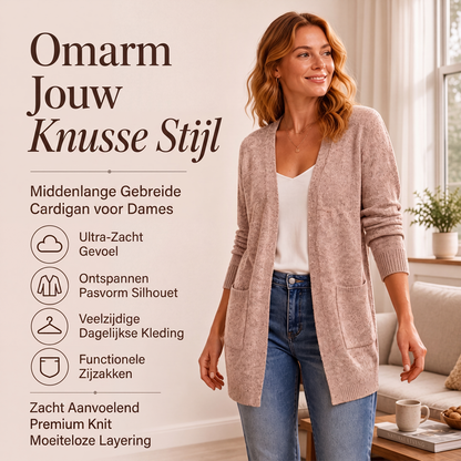 🌿 Comfort Keuze ✨ Dames Casual Gebreid Vest met Open Voorkant 🧶 Zachte Textuur, Losse Pasvorm & Tijdloze Stijl