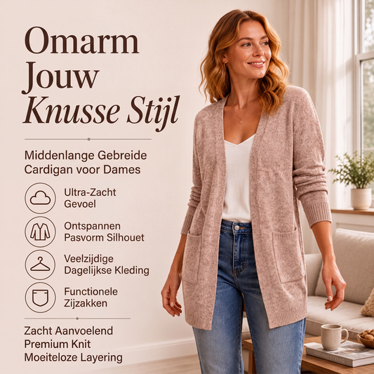 🌿 Comfort Keuze ✨ Dames Casual Gebreid Vest met Open Voorkant 🧶 Zachte Textuur, Losse Pasvorm & Tijdloze Stijl