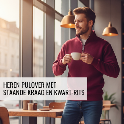 🔥 Bestseller Keuze ✨ Heren Trui met Opstaande Kraag & Kwartrits 👔 Warme Comfort, Moderne Uitstraling & Casual Elegantie