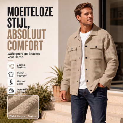 ✨ Stijlvolle Keuze ✨ Heren Casual Jack met Wafelstructuur 🧥 Ademend Design, Comfortabele Pasvorm & Moderne Look