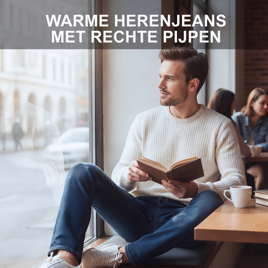 🔥 Winter Deal ✨ Heren Gevoerde Jeans met Rechte Pijpen 👖 Warme Voering, Comfortabele Pasvorm & Klassieke Stijl