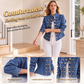 ✨ Vintage Stijl ✨ Dames Spijkerjas met Symmetrische Knopen 🧥 Klassieke Denim Look, Elegante Pasvorm & Tijdloze Mode