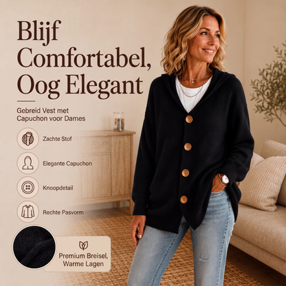 ✨ Casual Comfort ✨ Dames Capuchon Trui Vest 👕 Zachte Stijl, Relaxte Pasvorm & Veelzijdige Layering Look