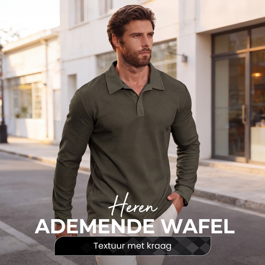 ✨ Zomer Comfort ✨ Ademend Heren Overhemd met Wafelstructuur 👔 Lichte Stof, Moderne Kraag & Casual Elegante Look