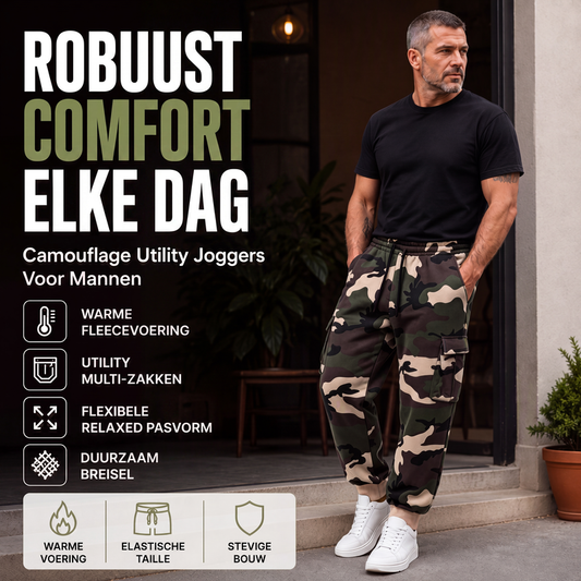 ✨ Outdoor Trend ✨ Heren Camouflage Jogging Cargobroek 👖 Meerdere Zakken, Comfortabele Pasvorm & Stoere Casual Look