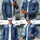 ✨ Vintage Stijl ✨ Heren Gewassen Spijkerjas 👖 Destroyed Look, Casual Pasvorm & Stoere Denim Uitstraling