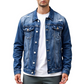 ✨ Vintage Stijl ✨ Heren Gewassen Spijkerjas 👖 Destroyed Look, Casual Pasvorm & Stoere Denim Uitstraling