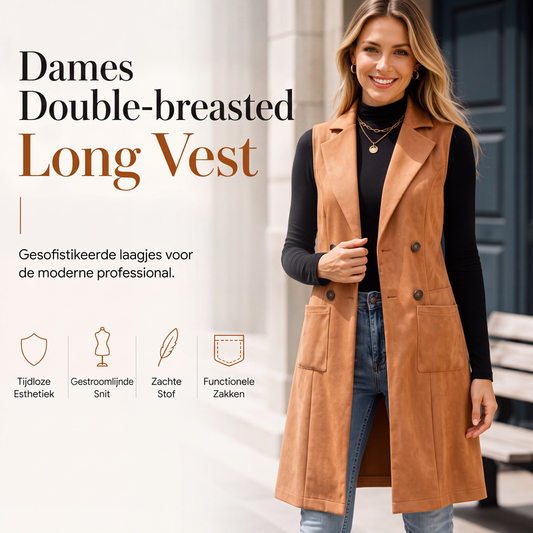🔥 Gratis Verzending ✈️ Dames Lang Gilet met Knopen & Zakken 🧥 Elegante Laagjeslook, Comfortabele Pasvorm & Tijdloze Stijl