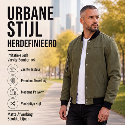 🔥 Tijdelijke Aanbieding ✨ Heren Imitatiesuède Bomberjack 🧥 Luxe Uitstraling, Comfortabele Pasvorm & Moderne Casual Stijl