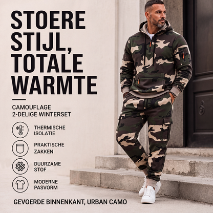 🔥 Winter Deal ✨ Heren Camouflage Hoodie & Broek Set 🧥 Warme Comfort, Sportieve Look & Casual Pasvorm