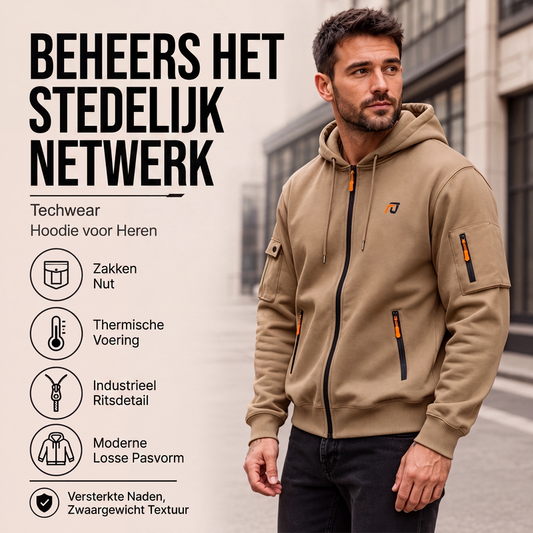 🔥 Winter Voorbereiding ✨ Heren Cargo Jack met Capuchon 🧥 Volledige Rits, Stoere Look & Praktisch Comfort