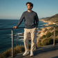 Heren casual klassieke sweatshirt met ronde hals