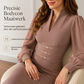 Elegante bodycon jurk voor dames met V-hals en bisschopmouwen