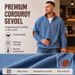 Heren sweatshirt van corduroy met kleurboek en halve rits