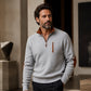 Heren sweatshirt van corduroy met kleurboek en halve rits
