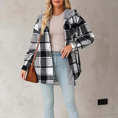 ❄️ Winter Voorbereiding ✨ Dames Geruite Capuchonjas 🧥 Zachte Warmte, Comfortabele Pasvorm & Tijdloze Winterstijl