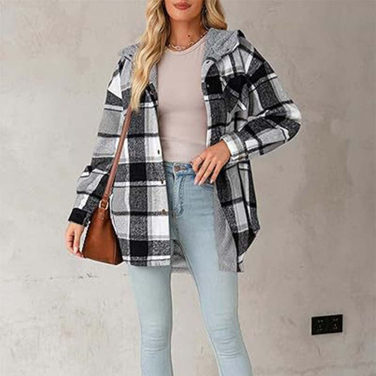 ❄️ Winter Voorbereiding ✨ Dames Geruite Capuchonjas 🧥 Zachte Warmte, Comfortabele Pasvorm & Tijdloze Winterstijl